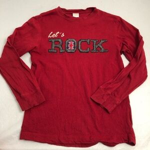 Gymboree multicolor red blue gray rock n roll long sleeve tee